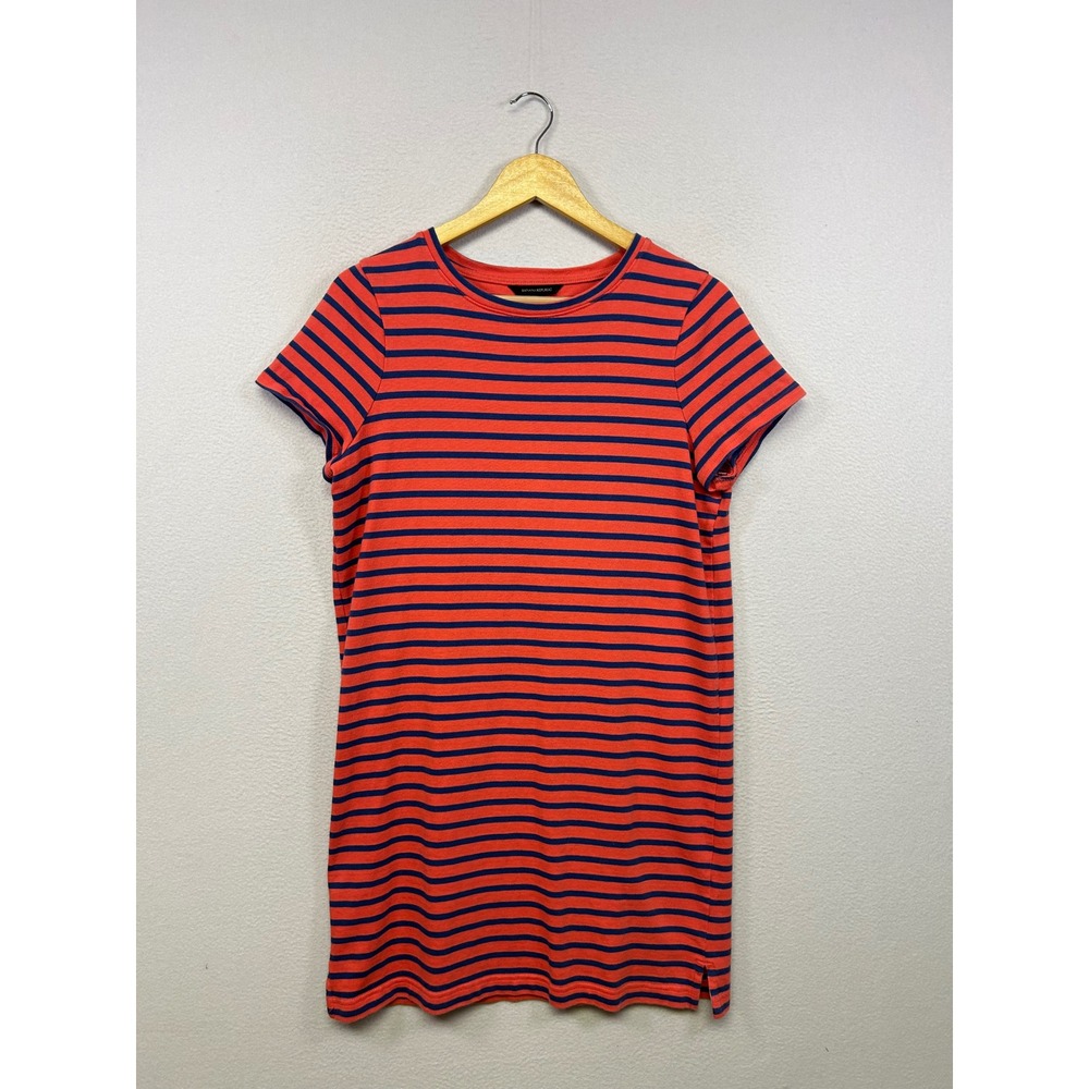 Nautical Preppy Banana Republic Women S Red Navy Striped Cotton T-Shirt Dress